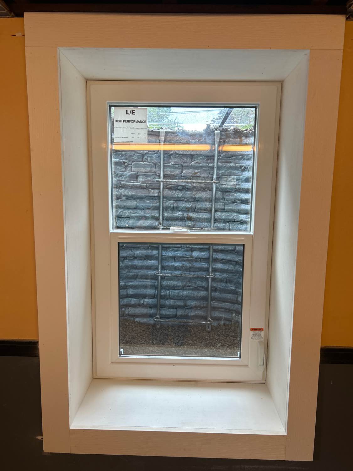 Glass block window installation in Ohio basement