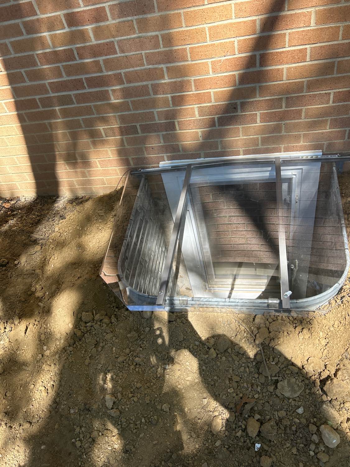 Egress window exterior installation in Central Ohio